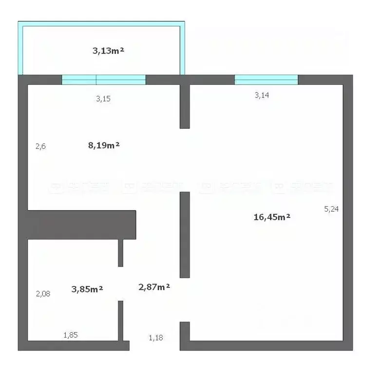 1-к кв. Татарстан, Казань ул. Натана Рахлина, 15к1 (32.4 м) - Фото 1