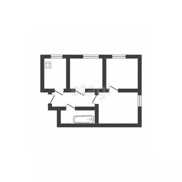 3-к кв. Курская область, Курск ул. Димитрова, 119 (55.0 м) - Фото 2