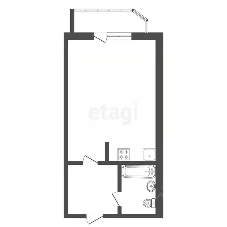 Студия Амурская область, Благовещенск Северная ул., 36/3 (27.5 м) - Фото 2