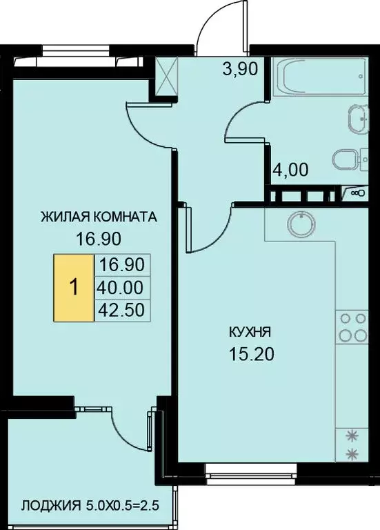 1-комнатная квартира: Краснодарский край, Динской район, ... - Фото 1