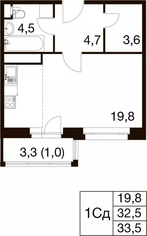 Студия Московская область, Балашиха Гагарина мкр, ул. Проектная, 9Ас1 ... - Фото 1
