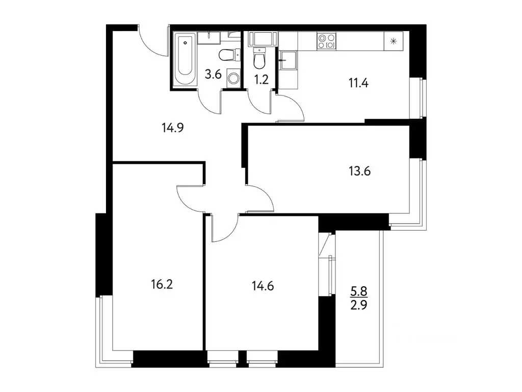 3-к кв. Московская область, Щелково Центральная ул., 67 (78.4 м) - Фото 1