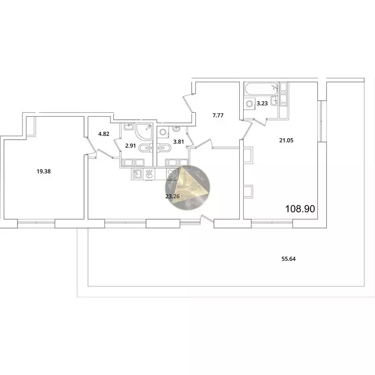 2-комнатная квартира: Санкт-Петербург, проспект Маршала Блюхера, 3к2 ... - Фото 1