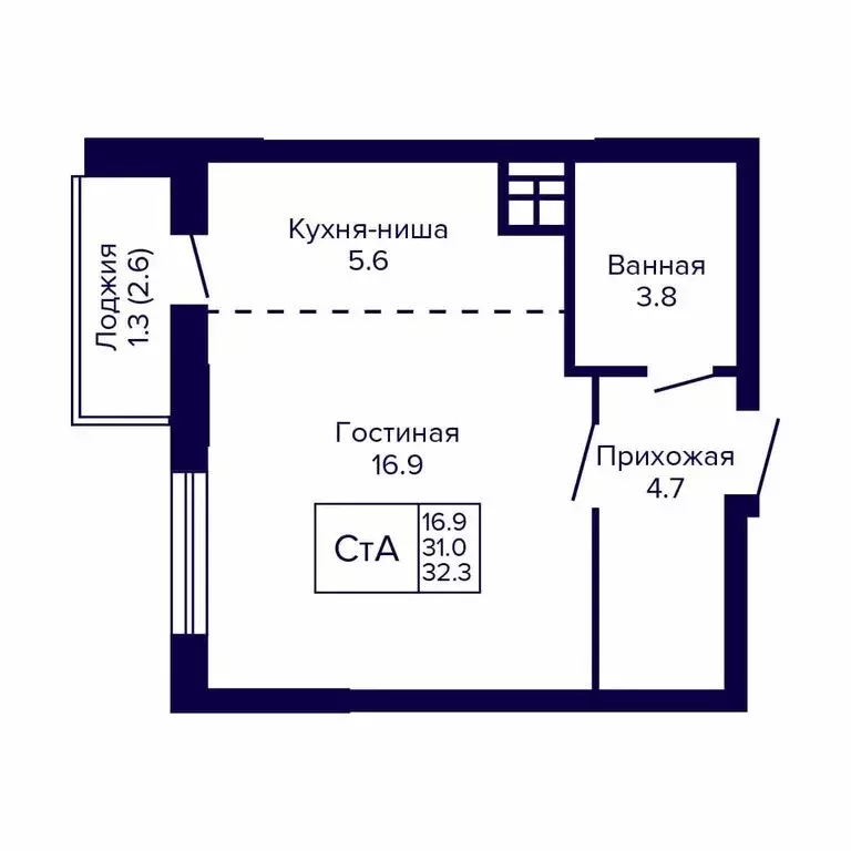 Квартира-студия: Новосибирск, Кировский район (32.3 м) - Фото 0