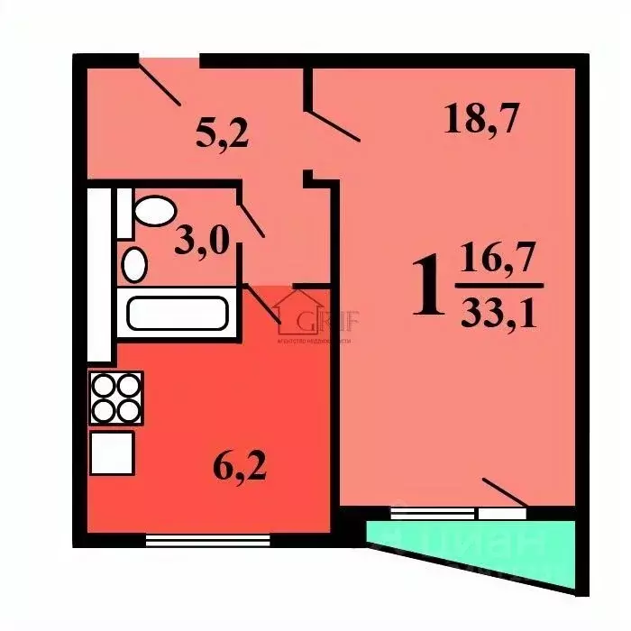 1-к кв. Москва Ярославское ш., 8К2 (31.7 м) - Фото 2