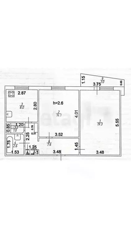 2-комнатная квартира: Казань, Ломжинская улица, 6 (53.6 м) - Фото 0