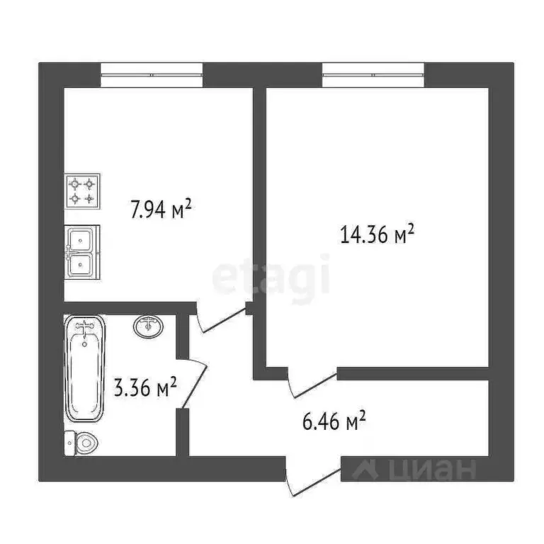 1-к кв. Ленинградская область, Всеволожск ш. Дорога Жизни, 7к3 (33.1 ... - Фото 1