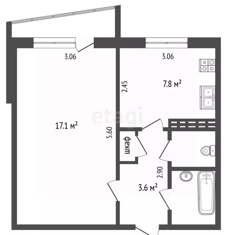 1-к кв. Московская область, Коломна ул. Филина, 5 (33.7 м) - Фото 2
