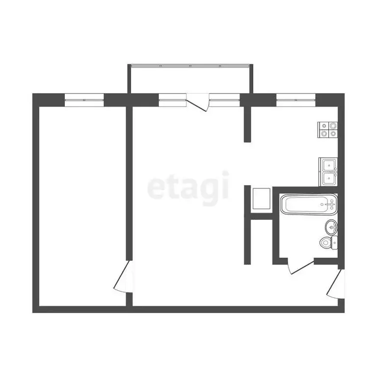 2-комнатная квартира: Челябинск, Липецкая улица, 23 (44.6 м) - Фото 1
