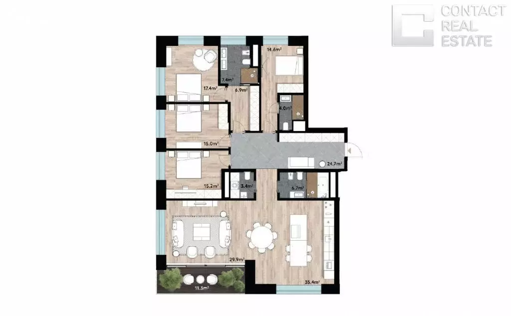 5-комнатная квартира: Москва, 2-й Мосфильмовский переулок, 3 (192 м) - Фото 2