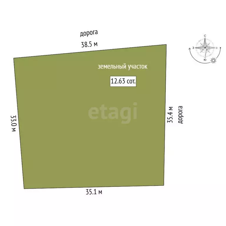 Участок в село Галкинское, Короткий переулок (13.7 м) - Фото 1