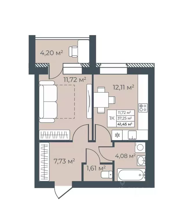 1-к кв. Воронежская область, Бобров  (41.45 м) - Фото 1