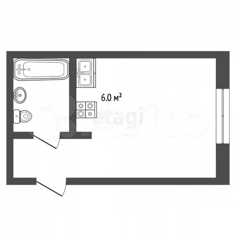 Квартира-студия, 17,1 м, 2/10 эт. - Фото 0