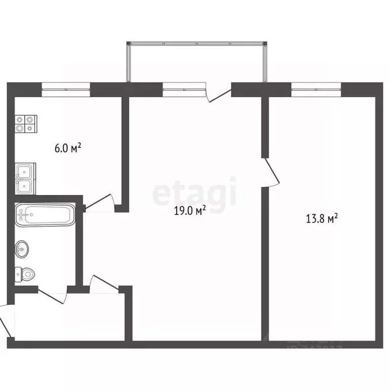 2-к кв. Московская область, Воскресенск Центральный мкр, ул. ... - Фото 2