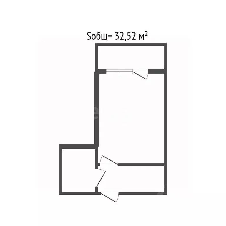 Студия Брянская область, Брянск ул. Счастливая, 3 (32.52 м) - Фото 1