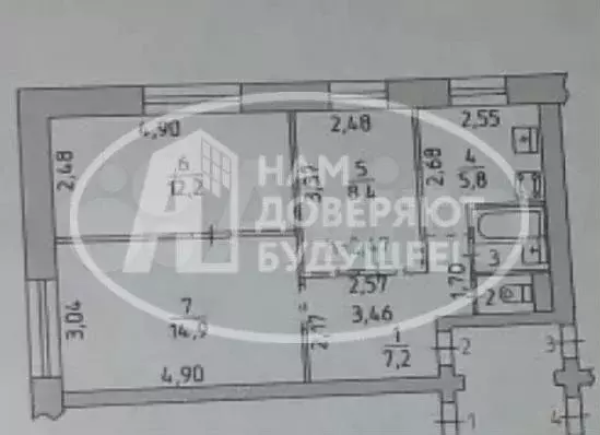 2-к. квартира, 41,7 м, 1/5 эт. - Фото 0