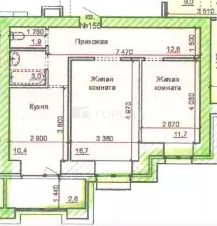 2-комнатная квартира: Барнаул, улица Аванесова, 44 (55.6 м) - Фото 0