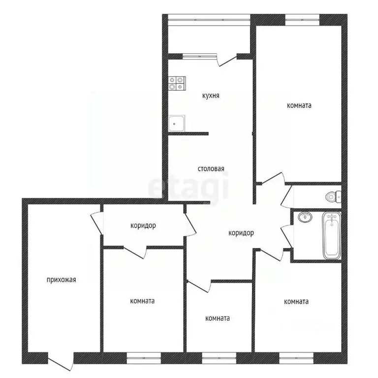 4-к кв. Ленинградская область, Кириши ул. Нефтехимиков, 20 (97.5 м) - Фото 2