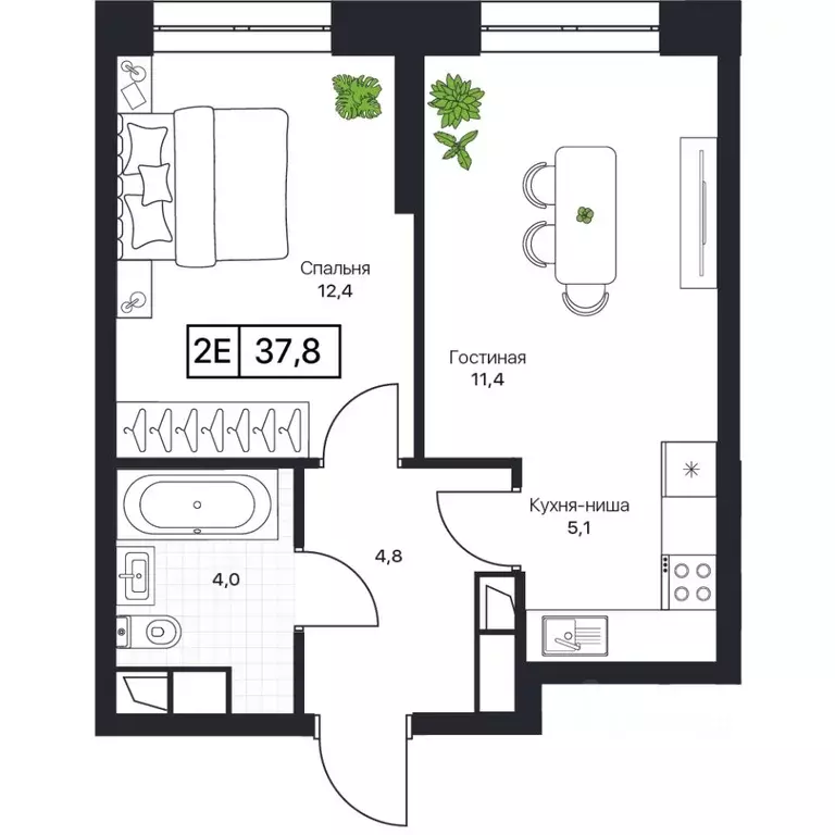 1-к кв. Московская область, Пушкино Пушкино Град жилой комплекс (37.7 ... - Фото 1