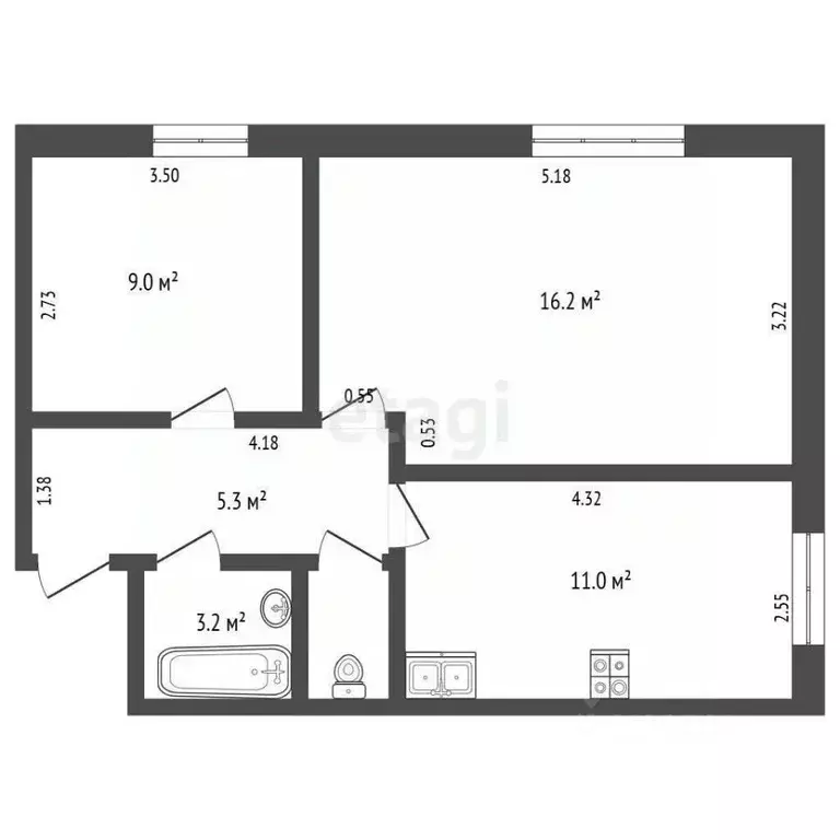 2-к кв. Вологодская область, Харовск ул. Музлесдрев, 4 (45.1 м) - Фото 1