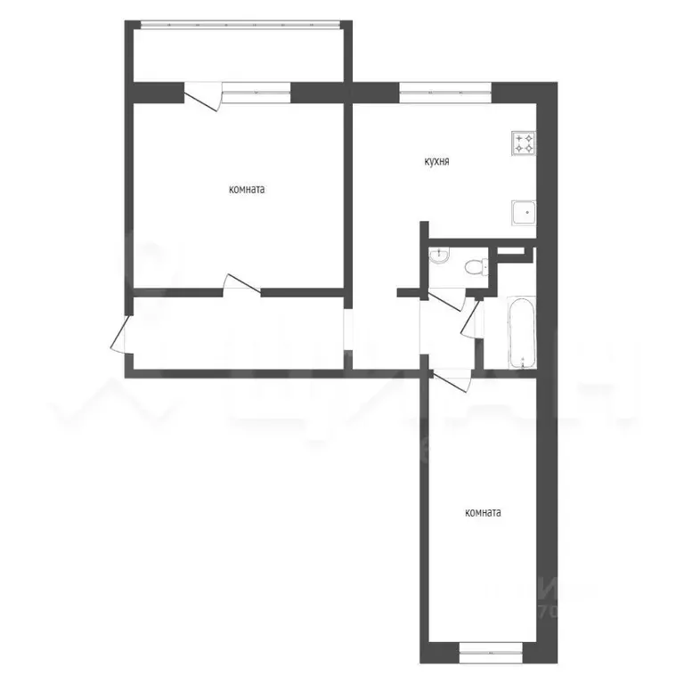 2-к кв. Омская область, Омск ул. Димитрова, 71 (68.0 м) - Фото 1