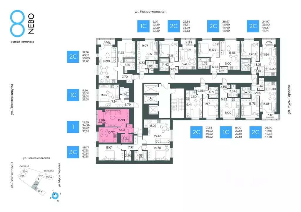 1-к кв. Башкортостан, Уфа Глумилино-1 мкр, 8-е Небо жилой комплекс ... - Фото 2