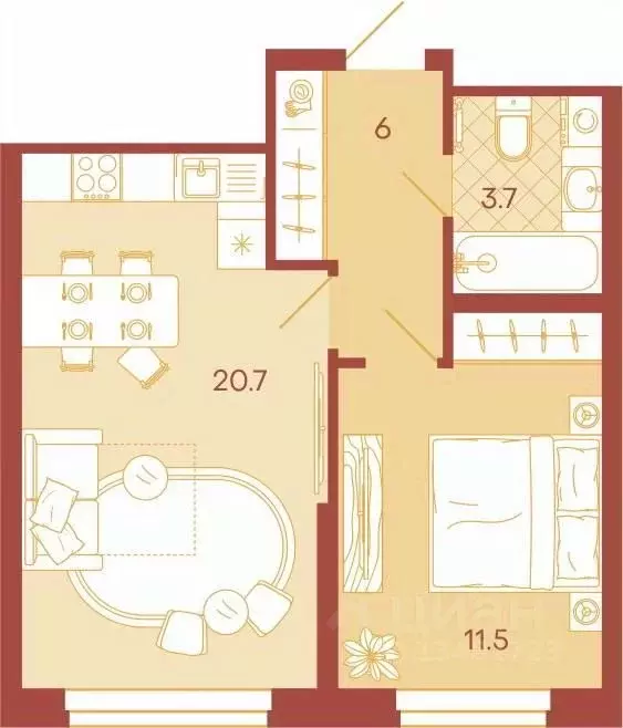 2-к кв. Пензенская область, Пенза ул. Минская, 25 (41.5 м) - Фото 1