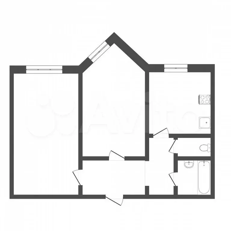 2-к. квартира, 57 м, 4/9 эт. - Фото 0