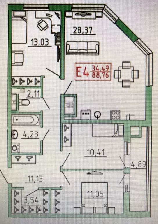 4-к кв. Тульская область, Тула ул. Карпова, 98к3 (85.5 м) - Фото 1