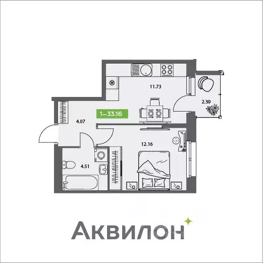 1-к кв. Архангельская область, Северодвинск Аквилон Север жилой ... - Фото 0