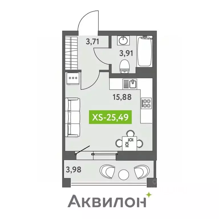 Студия Санкт-Петербург бул. Головнина, 4 (26.3 м) - Фото 0