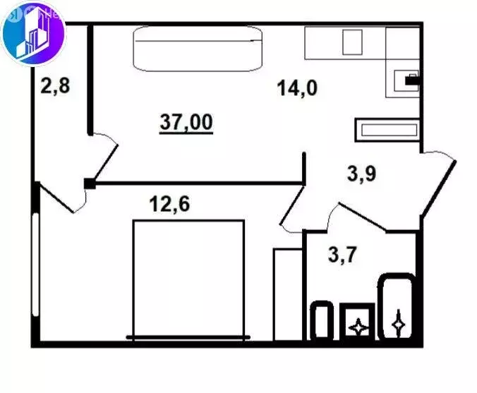 1-комнатная квартира: Краснодар, улица Западный Обход, 39/2к5 (37 м) - Фото 0