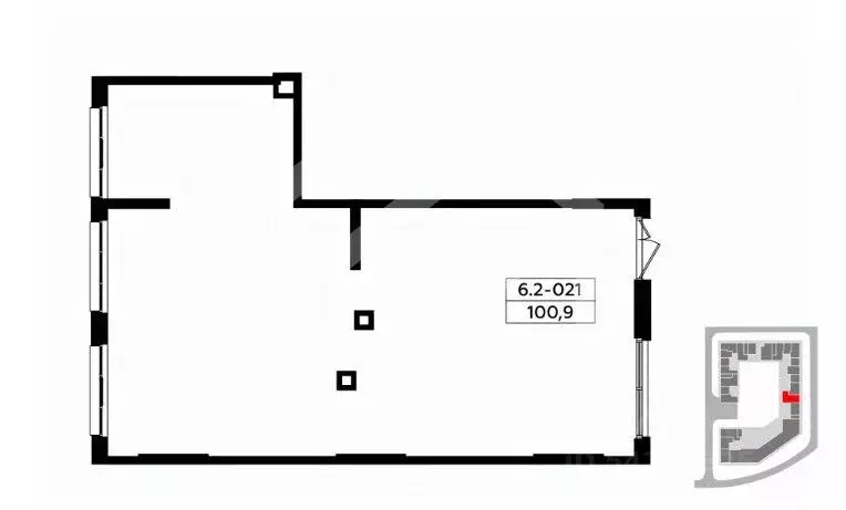 Торговая площадь в Москва № 160 кв-л, 1Вк8 (101 м) - Фото 2