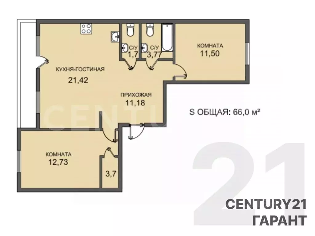 3-к кв. Ленинградская область, Мурино Всеволожский район, Новая ул., ... - Фото 2