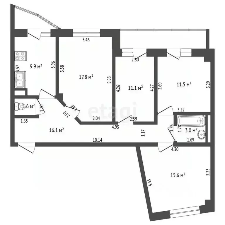 4-к кв. Нижегородская область, Нижний Новгород ул. Родионова, 167к1 ... - Фото 2