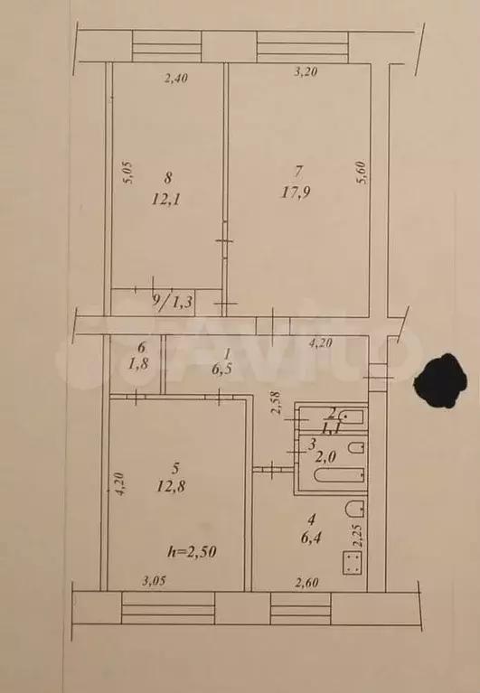 3-к. квартира, 61,9 м, 1/5 эт. - Фото 0