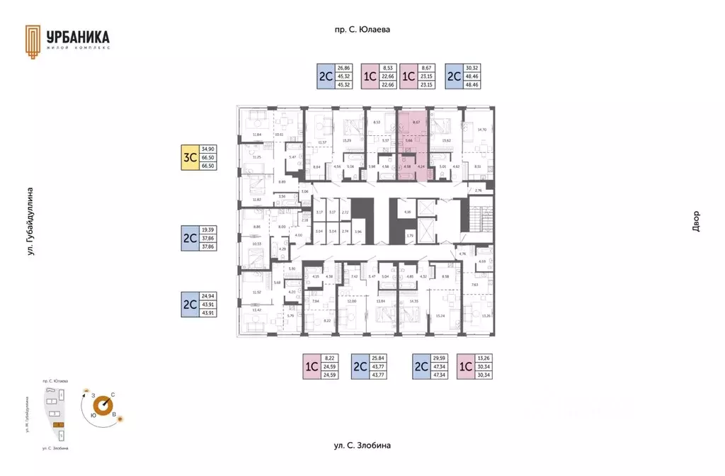 1-к кв. Башкортостан, Уфа Зеленая Роща жилрайон, Урбаника жилой ... - Фото 2