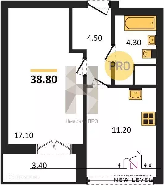 Продаётся 1-к квартира, 38.8 м - Фото 1