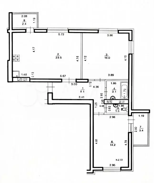 3-к. квартира, 73 м, 4/4 эт. - Фото 0