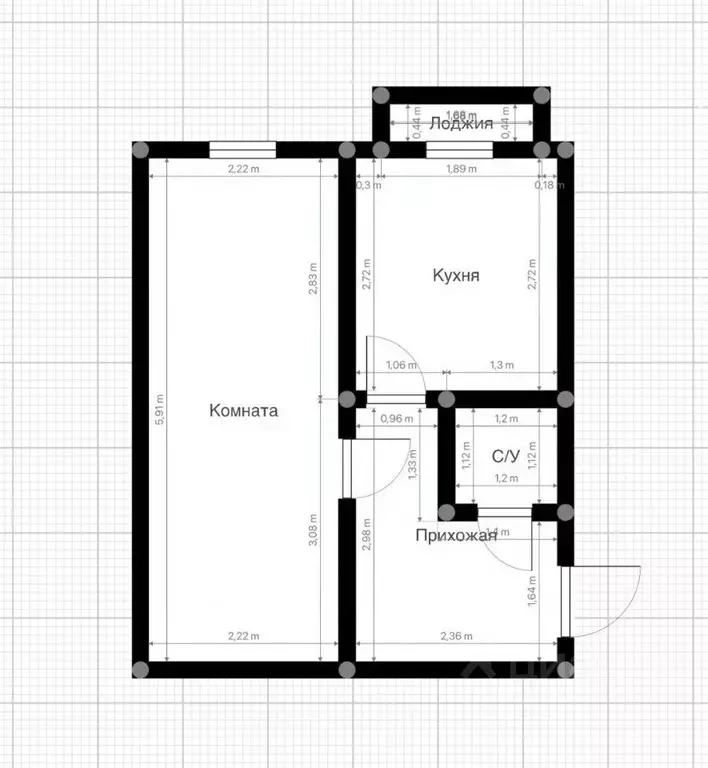 1-к кв. Кабардино-Балкария, Нальчик ул. Шогенова (45.0 м) - Фото 1