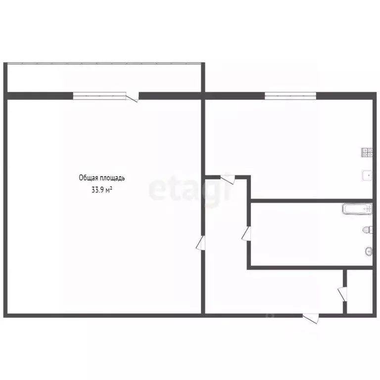 1-к кв. Кемеровская область, Юрга Фестивальная ул., 4А (33.9 м) - Фото 1