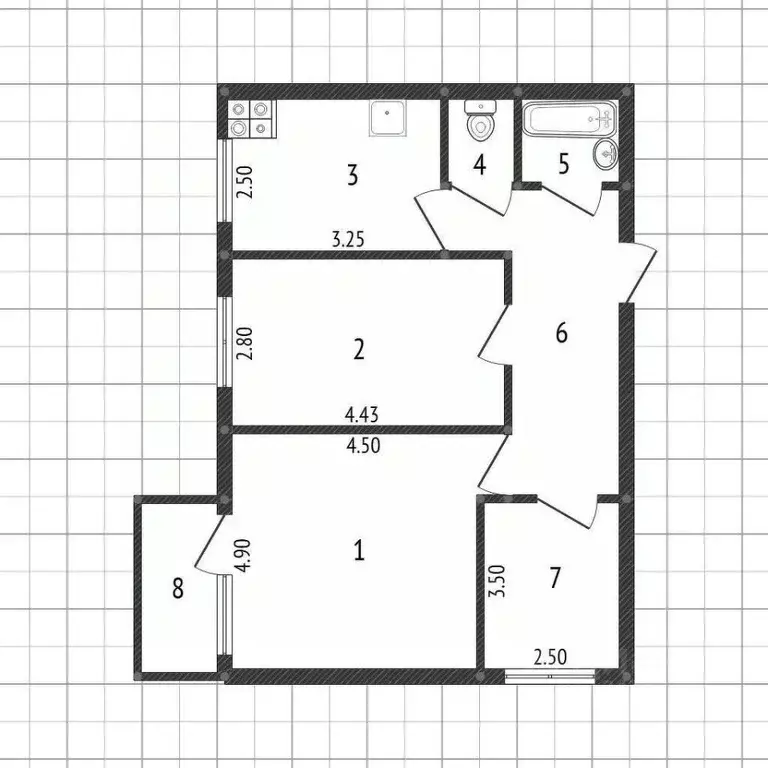 3-к кв. Белгородская область, Белгород ул. Дзержинского, 12 (60.1 м) - Фото 2