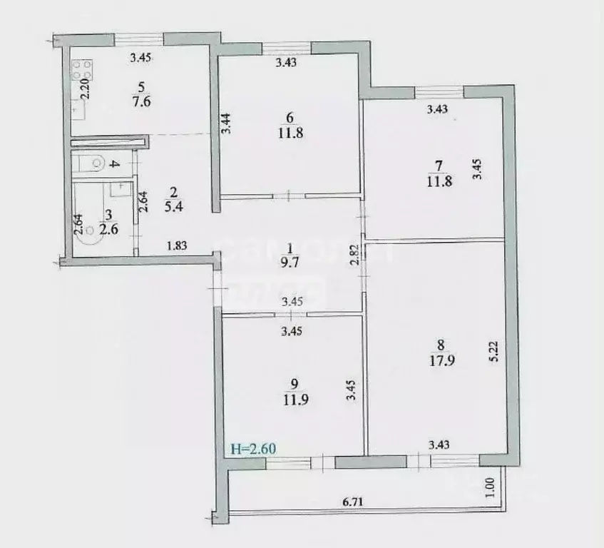 4-к кв. Волгоградская область, Волгоград ул. Богданова, 1/3 (79.7 м) - Фото 1