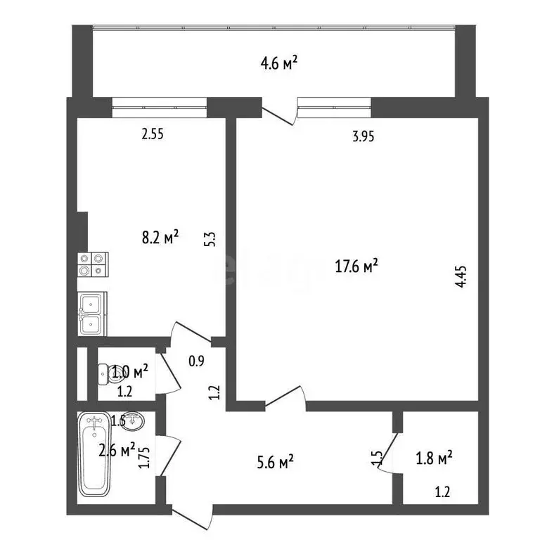 1-комнатная квартира: Саранск, улица Косарева, 13/1 (37.8 м) - Фото 1