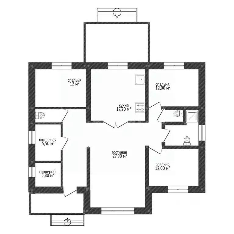 Дом в Башкортостан, Иглинский район, с. Акбердино ул. Валентины ... - Фото 1