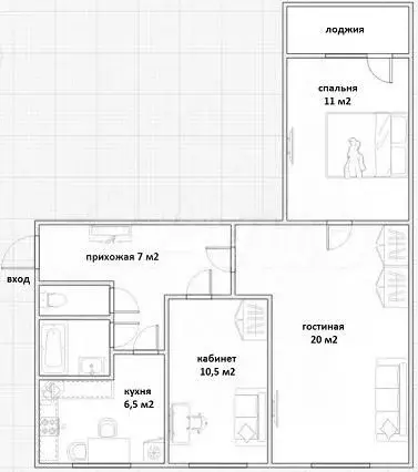 3-к. квартира, 58,1 м, 2/9 эт. - Фото 0
