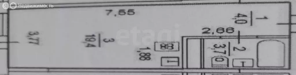 Квартира-студия: Ижевск, улица Архитектора П.П. Берша, 3к2 (27 м) - Фото 0