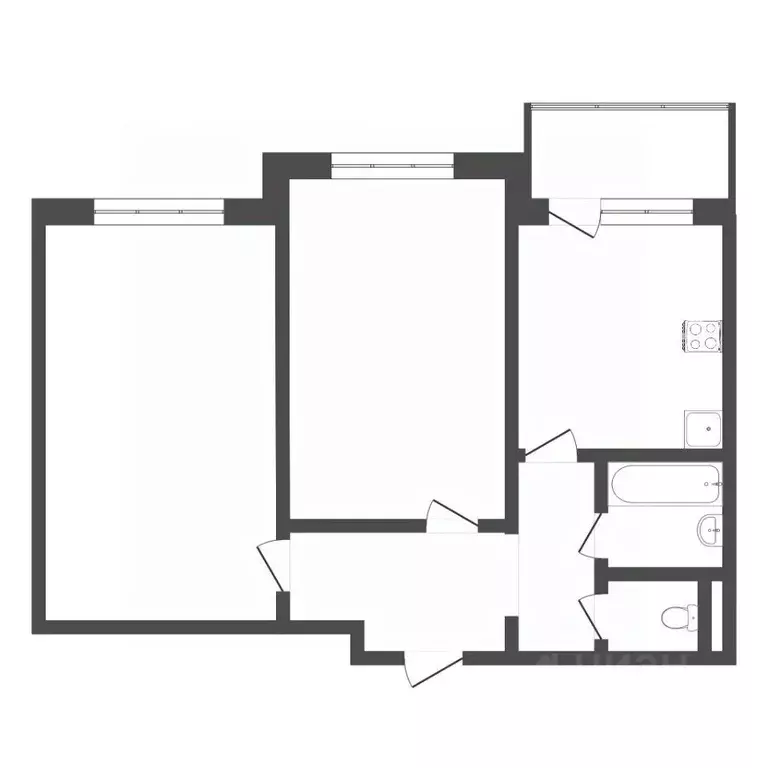 2-к кв. Тюменская область, Тюмень ул. Александра Протозанова, 10 (53.2 ... - Фото 2