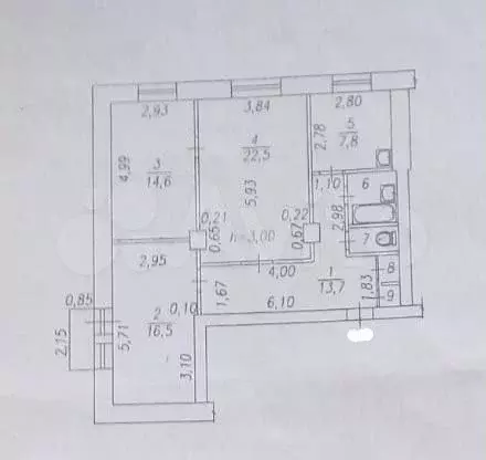 3-к. квартира, 80,9 м, 4/5 эт. - Фото 0