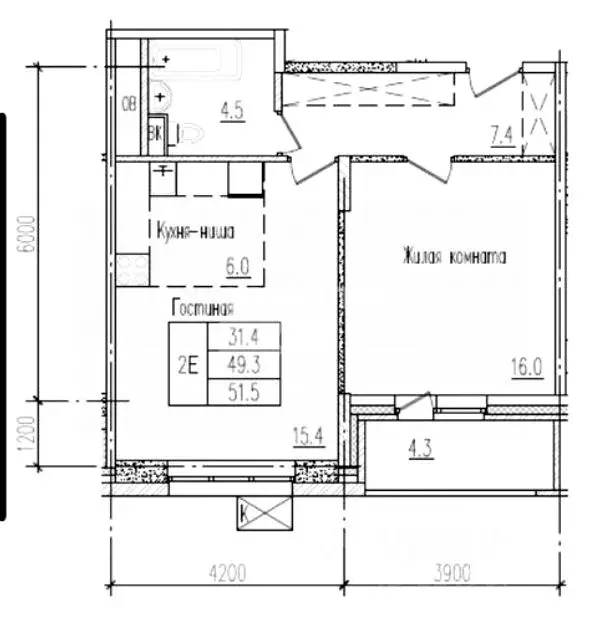 2-к кв. Московская область, Мытищи Пионерская ул., 3А (51.5 м) - Фото 2